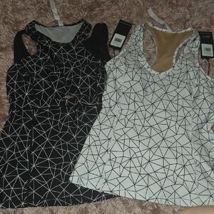 Karma Geometric Patterned Women's Tops - Black and White